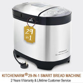 29-in-1 Smart Bread Maker Machine UK Model – Gluten Free, Wholemeal & Homemade Settings – 500g/700g/900g – Stainless Steel Breadmaker with Recipes